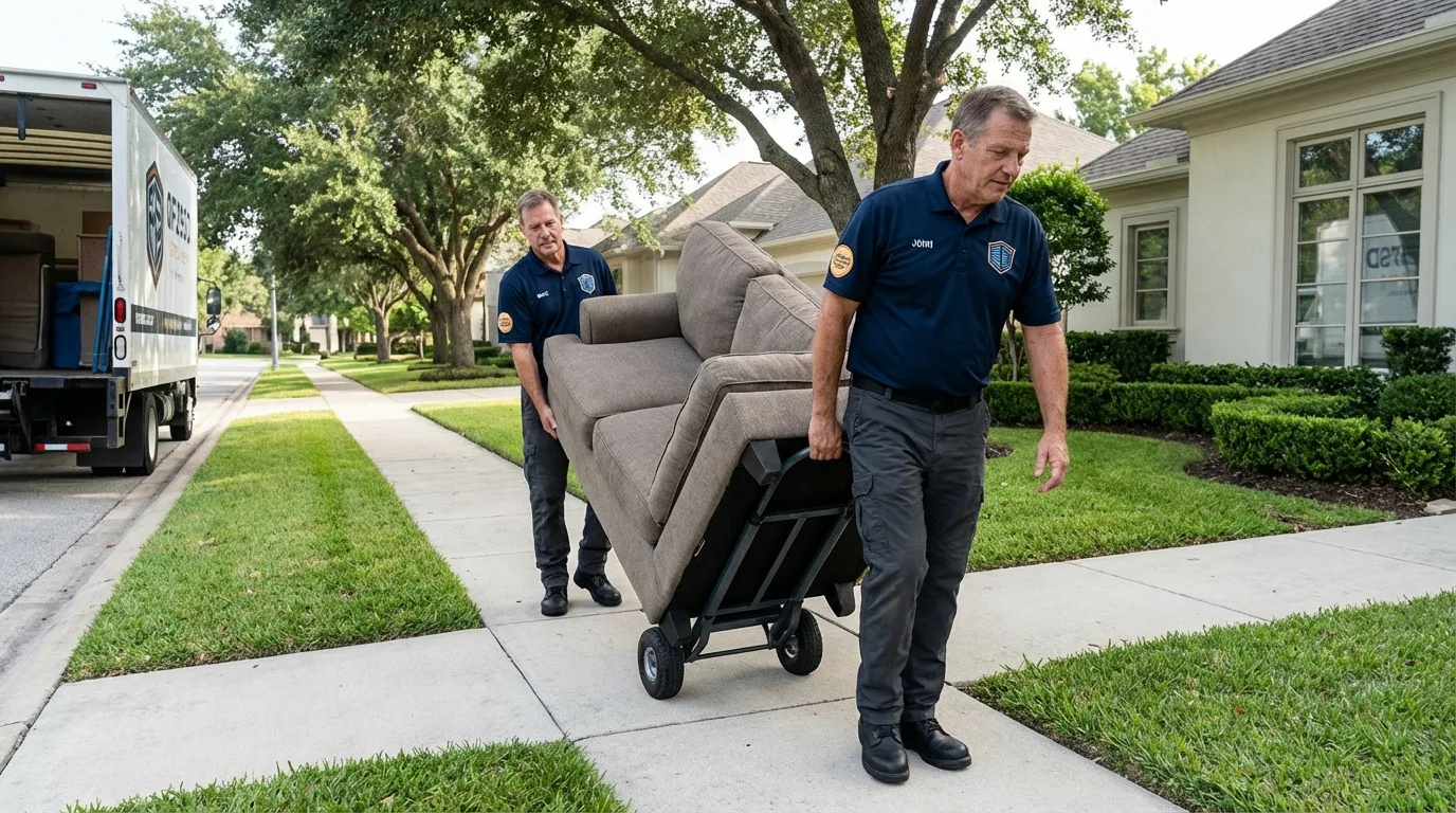 Local residential moving crew loading furniture in Huntington Woods, MI
