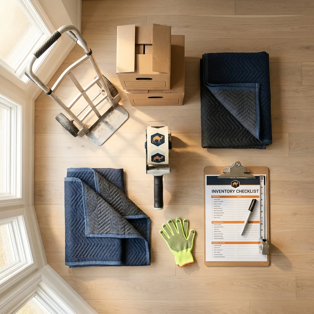 Professional moving supplies and packing materials layout for Huntington Woods residential relocations